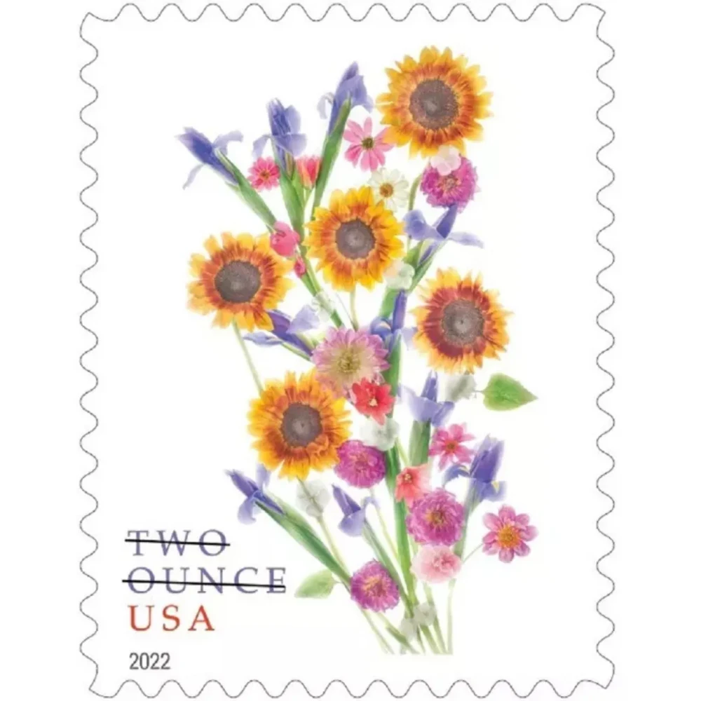 2022 US Two Ounce Sunflower Bouquet Forever Stamps