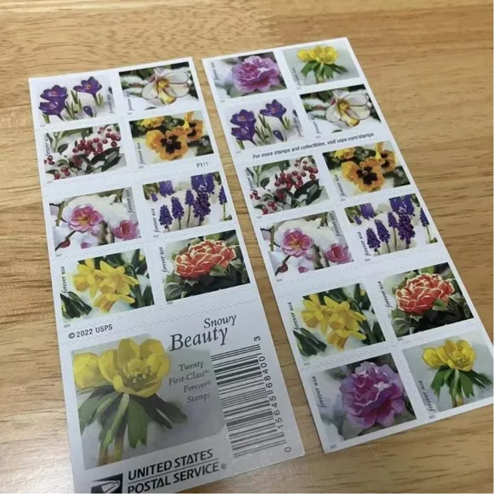 2022 USPS Snowy Garden Beauty Forever Postage Stamps